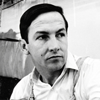 headshot of Robert Rauschenberg