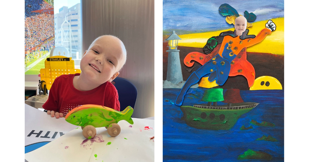 Art with a Heart in Healthcare patient and their artwork