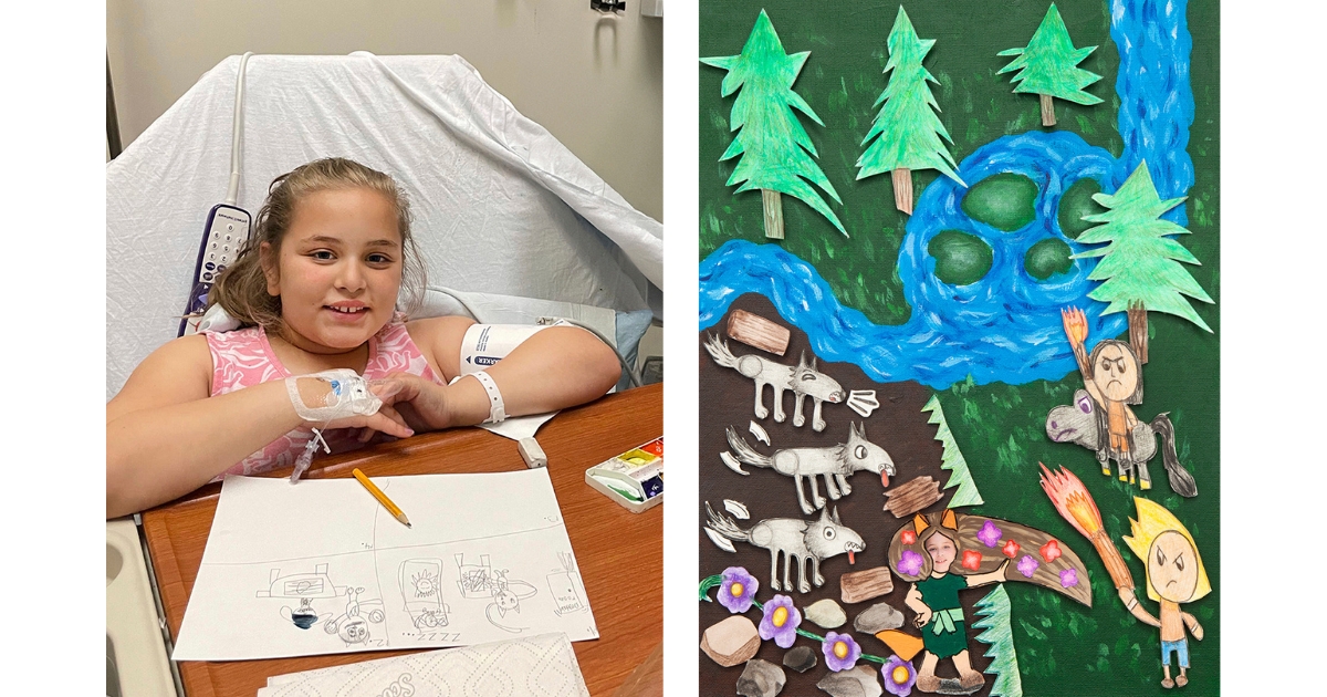 Art with a Heart in Healthcare patient and their artwork