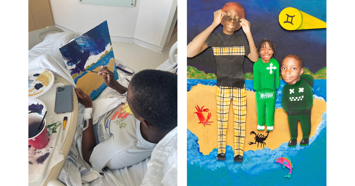 Art with a Heart in Healthcare patient and their artwork