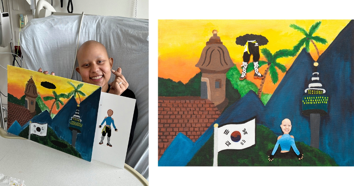 Art with a Heart in Healthcare patient and their artwork