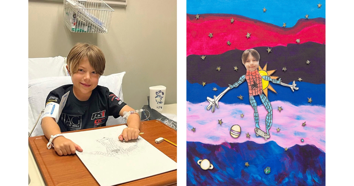 Art with a Heart in Healthcare patient and their artwork