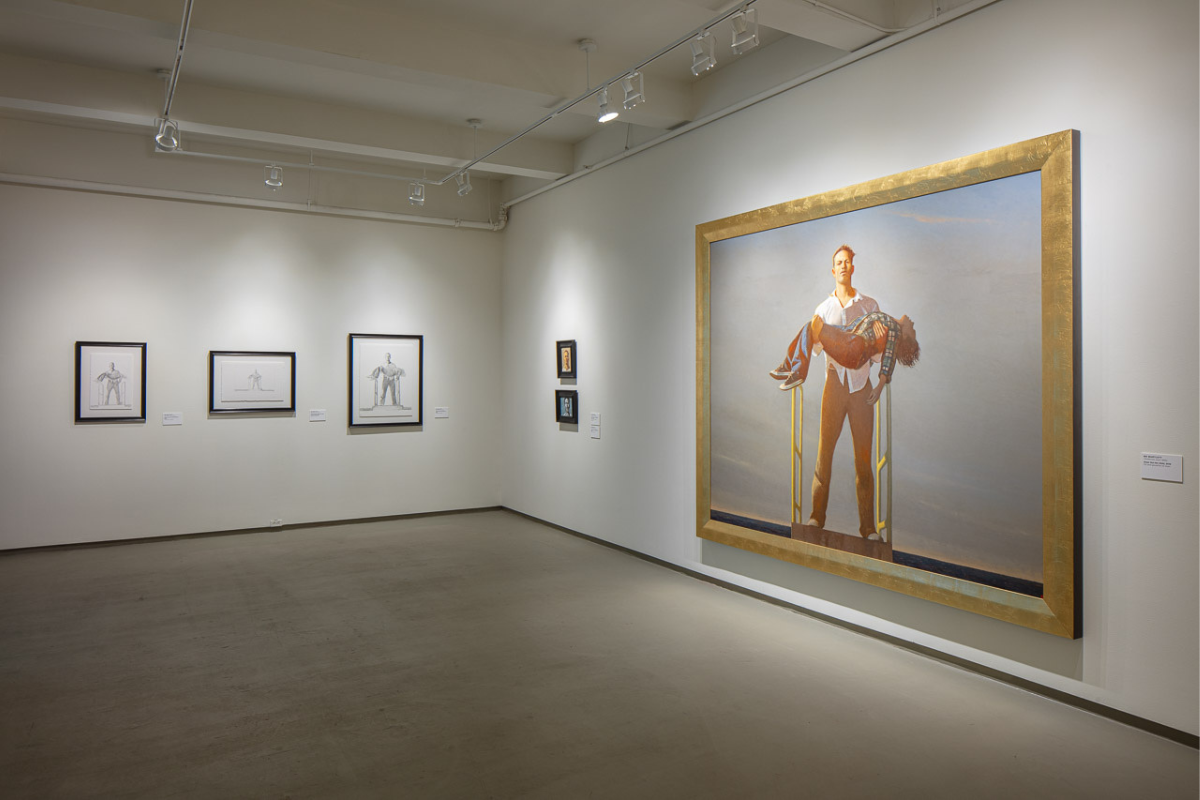 installation image of the exhibition Bo Bartlett: Earthly Matters