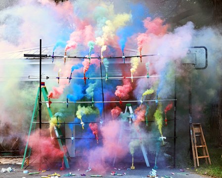 Smoke Bombs 2 by Olaf Breuning