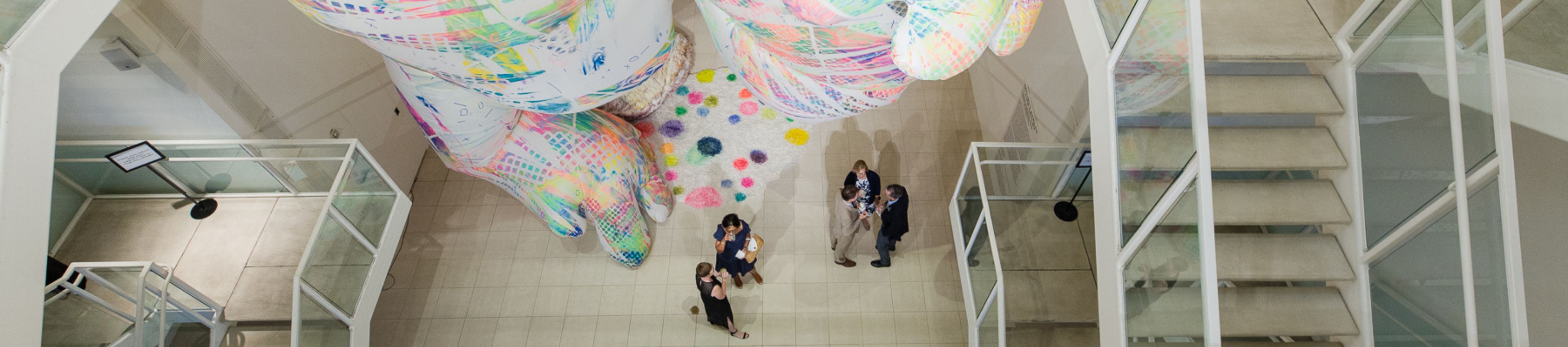 bird's eye view of the Atrium Gallery at MOCA Jacksonville