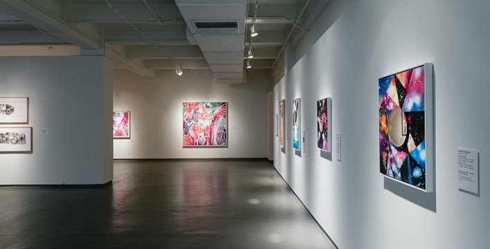 a view of the Time Zones exhibition